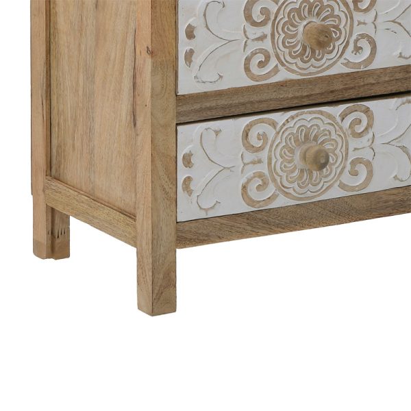 115 002709 2 2 Wooden carved drawer Inart 3-50-245-0017 natural-white 50x32x61cmSPRING OFFERS