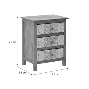 115 002709 3 2 Wooden carved drawer Inart 3-50-245-0017 natural-white 50x32x61cmSPRING OFFERS