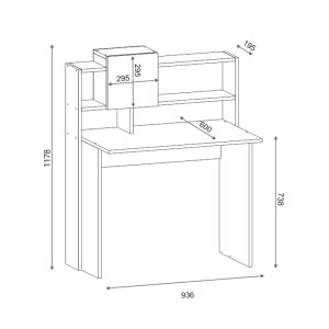120 000481 4 5 Koogi pakoworld work desk in oak-white shade 94x60x118cmOffice furniture > Working desk