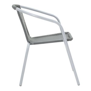 130 000007 2 7 Obbi pakoworld armchair metal-pe in gray colorOutdoor furniture > Garden armchairs