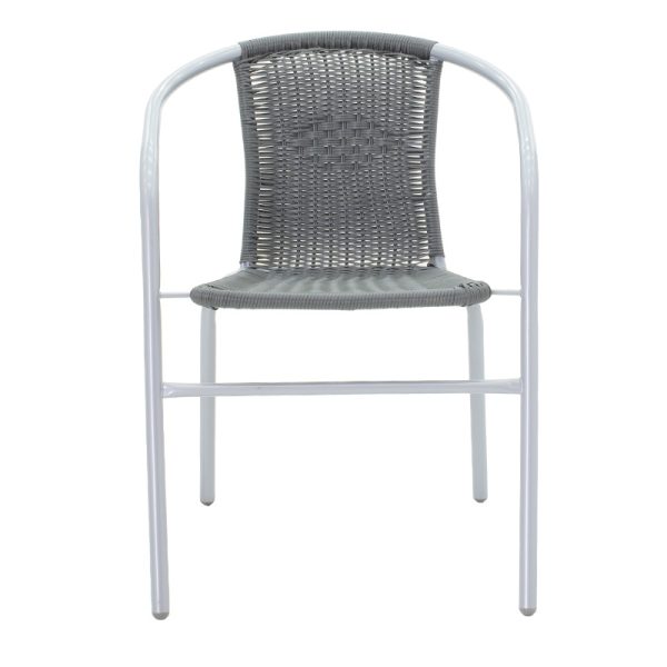 130 000007 3 7 Obbi pakoworld armchair metal-pe in gray colorOutdoor furniture > Garden armchairs