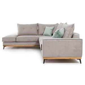 168 000014 2 2 Corner sofa Luxury II pakoworld right corner fabric elephant-ciel 290x235x95cmIndoor furniture > Sofas & Armchairs - Pre Order
