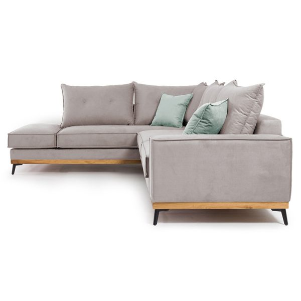 168 000014 2 2 Corner sofa Luxury II pakoworld right corner fabric elephant-ciel 290x235x95cmIndoor furniture > Sofas & Armchairs - Pre Order