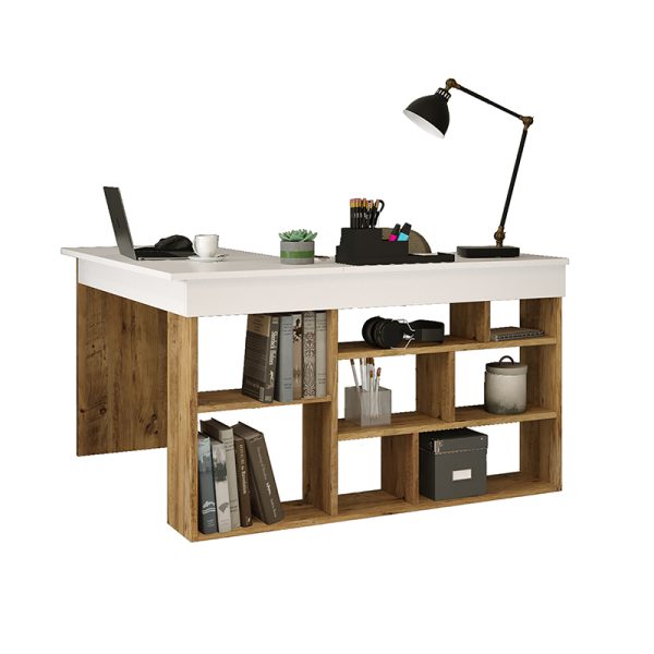 176 000010 1 Rosaline pakoworld corner desk color white-oak 120x129x72cmOffice furniture > Working desk