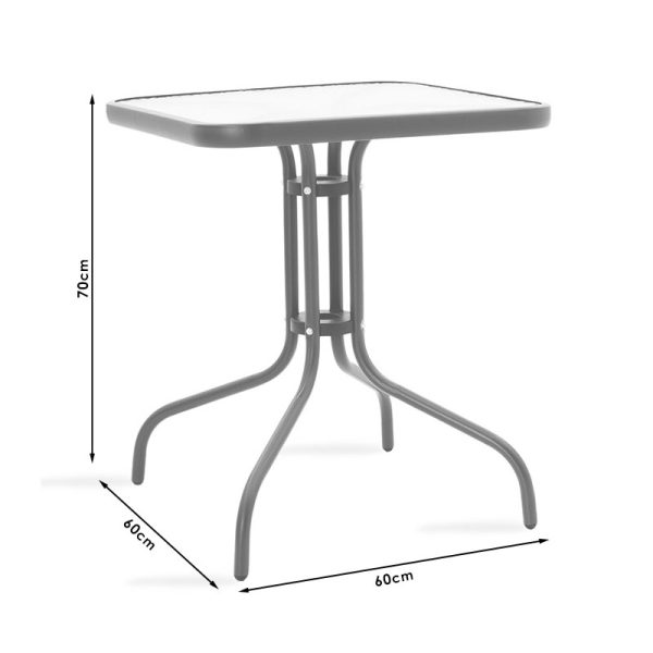 200 000304 4 6 Obbi-Watson dining set 3pcs pakoworld metal-pe brownOutdoor furniture > Garden food table