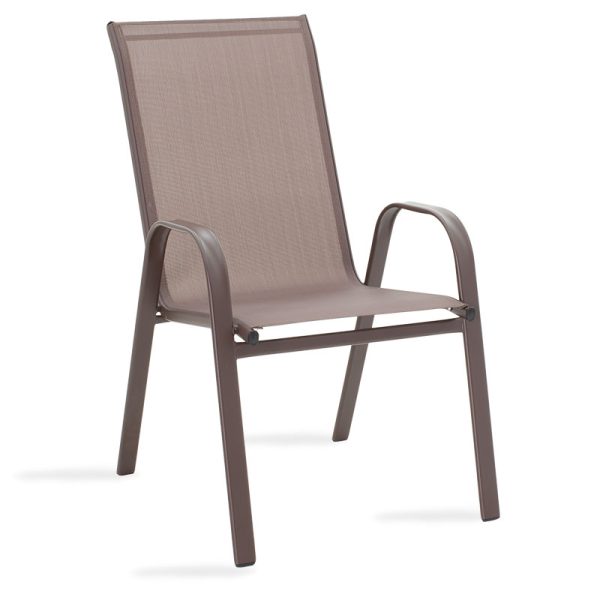 200 000309 2 6 Dining table Watson-Calan set of 3 pakoworld metal-textilene brown 60x60x70cmOutdoor furniture > Garden food table
