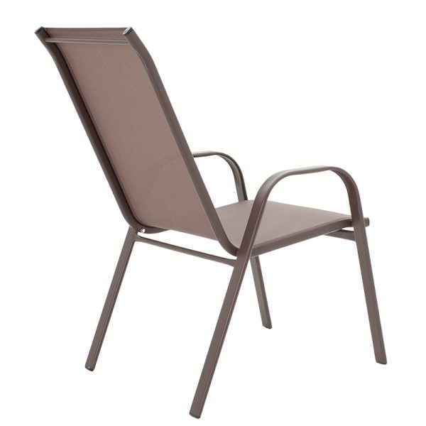 200 000309 3 6 Dining table Watson-Calan set of 3 pakoworld metal-textilene brown 60x60x70cmOutdoor furniture > Garden food table