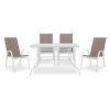 200 000314 8 Nares table pakoworld aluminum white-plywood natural 140x80x72.5cmOutdoor furniture > Garden dining sets