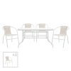 200 000319 7 Obbi-Watson dining set 3pcs pakoworld metal-pe brownOutdoor furniture > Garden food table