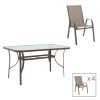 200 000382 9 Dining set 5pcs Nares-Moly pakoworld aluminum black-textilene anthraciteOutdoor furniture > Garden food table