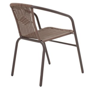200 000383 2 7 Dining table Ensure-Obbi set 5pcs pakoworld metal-pe brownOutdoor furniture > Garden food table