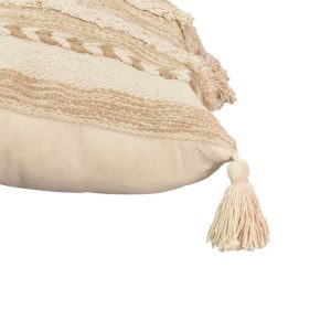 302 000002 2 9 Cushion Labrinth Inart beige-ecru fabric 45x45x2.5cmBOHO CHIC > Decoratives