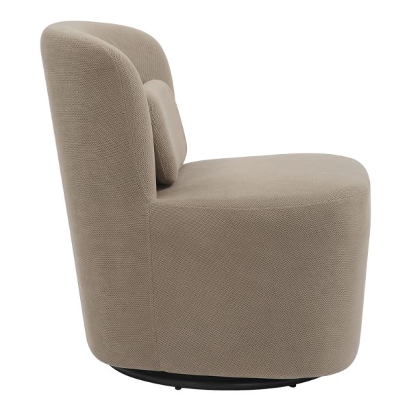 350 000021 2 2 Swish rotating armchair pakoworld bouclé fabric in gray-beige shade 63x76x76.5cmIndoor furniture > Living room armchairs