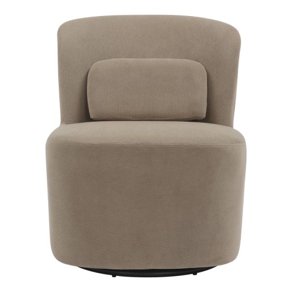 350 000021 3 2 Swish rotating armchair pakoworld bouclé fabric in gray-beige shade 63x76x76.5cmIndoor furniture > Living room armchairs