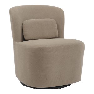 350 000021 5 Swish rotating armchair pakoworld bouclé fabric in gray-beige shade 63x76x76.5cmIndoor furniture > Living room armchairs