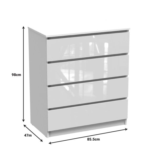 361 000046 3 3 Chest of drawers Dicama pakoworld mdf in white color 85.5x47x98cmIndoor furniture > Drawers-consoles