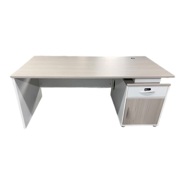 367 000013 2 3 Work desk Armadi with cabinet pakoworld in sonoma-white 180x80x75cmOffice furniture > Working desk