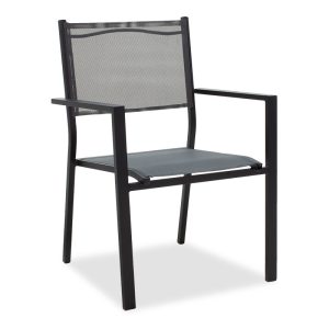 152 000005 2 Dining set 5pcs Nares-Moly pakoworld aluminum black-textilene anthraciteOutdoor furniture > Garden food table