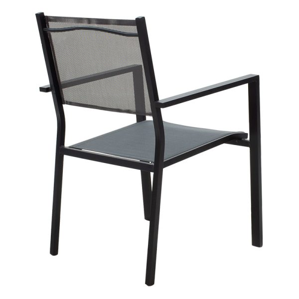 152 000005 3 Dining set 5pcs Nares-Moly pakoworld aluminum black-textilene anthraciteOutdoor furniture > Garden food table