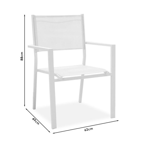 152 000005 4 Dining set 5pcs Nares-Moly pakoworld aluminum black-textilene anthraciteOutdoor furniture > Garden food table