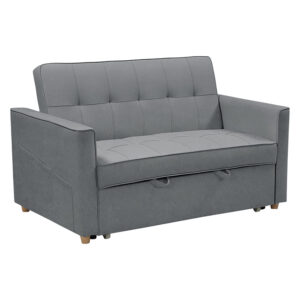 2 seater sofa-bed Commit pakoworld fabric anthracite 142x93x90 cm