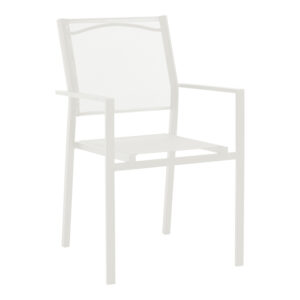 Armchair Confidence pakoworld white metal and white textilene 54x54x86cm