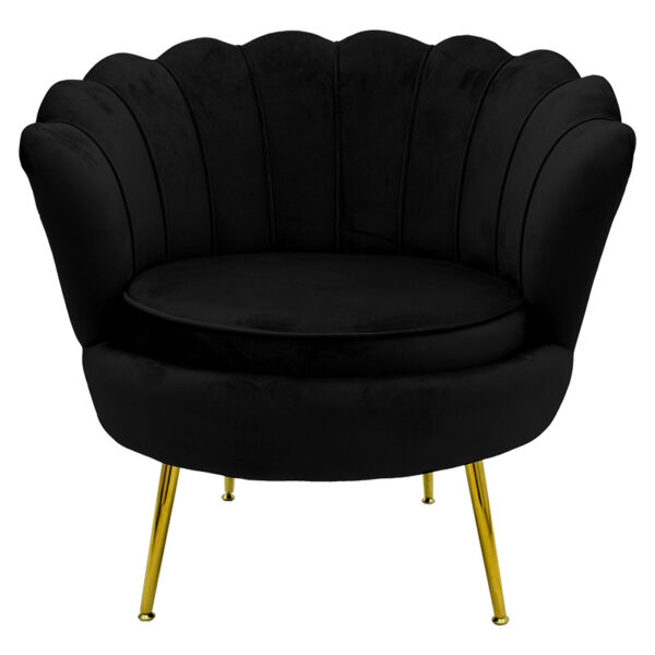 Armchair Daimon pakoworld velvet black golden 79x74x78cm 3 Armchair Daimon pakoworld velvet black-golden 79x74x78cmIndoor furniture > Living room armchairs