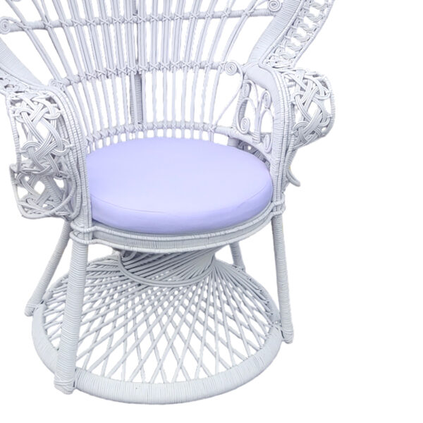 Armchair Dorothy Inart with white cushion white rattan 115x57x150cm 2 Armchair Dorothy Inart with white cushion-white rattan 115x57x150cmIndoor furniture > Living room armchairs