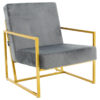 Armchair Evelyn pakoworld velvet dark grey-golden 62x79x77cm