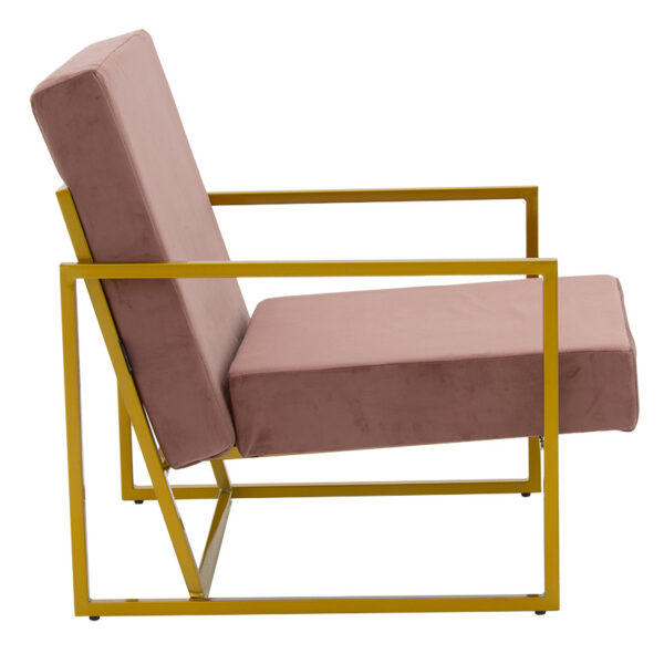 Armchair Evelyn pakoworld velvet rotten apple golden 62x73x75cm 2 Armchair Evelyn pakoworld velvet rotten apple-golden 62x73x75cmIndoor furniture > Living room armchairs