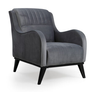 Armchair PWF-0515 pakoworld velvet anthracite-black 70x90x87cm