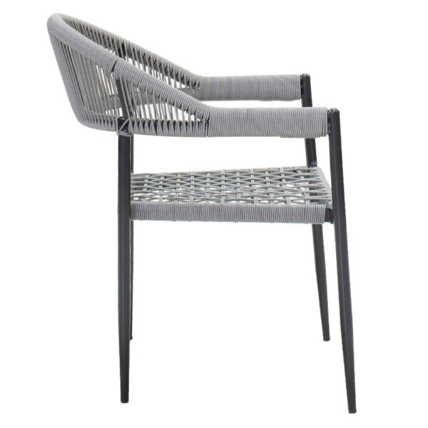 Armchair Tiana pakoworld metal black pe gray 2 Armchair Tiana pakoworld metal black-pe grayOutdoor furniture > Garden armchairs