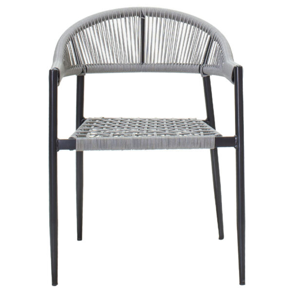 Armchair Tiana pakoworld metal black pe gray 3 Armchair Tiana pakoworld metal black-pe grayOutdoor furniture > Garden armchairs