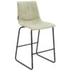 Bar Stool Desirable metal black legs-fabric antique light grey color