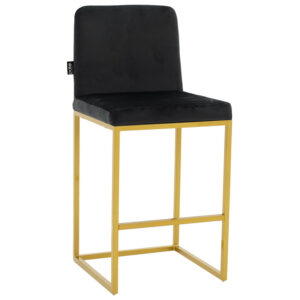 Bar Stool Hydro metal golden legs-velvet black