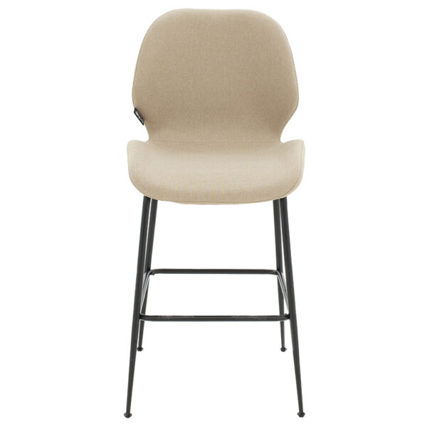 Bar Stool Impel metal black legs fabric beige 3 Bar Stool Impel metal black legs-fabric beigeIndoor furniture > Bar stools