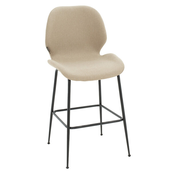 Bar Stool Impel metal black legs-fabric beige