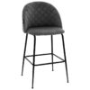 Bar Stool Kudos metal black legs-velve dark grey