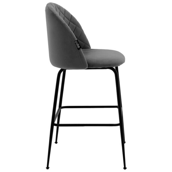 Bar Stool Kudos metal black legs velve dark grey 2 Bar Stool Kudos metal black legs-velve dark greyIndoor furniture > Bar stools