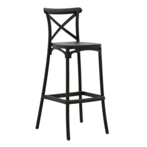 Bar stool Crossie pakoworld pp black 44x44x113cm