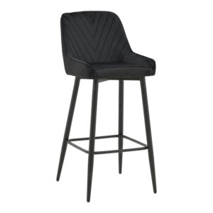 Bar stool Deppy pakoworld blackvelvet- black metal 43x54x102cm