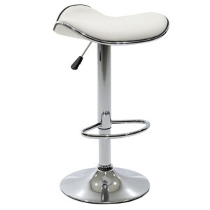 Bar stool Enzo pakoworld folding white pu-chrome metal 45x44x87cm