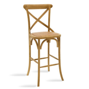 Bar stool Reid pakoworld wood sonoma- brown rattan