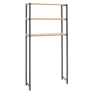 Bathroom rack Alessandro pakoworld walnut-black 70x21x150cm