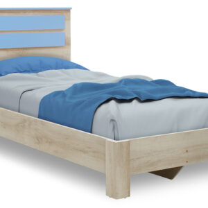 Bed Looney pakoworld in castillo-blue color 100x200cm