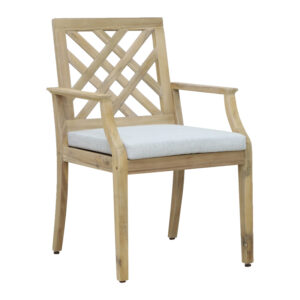 Bolen pakoworld armchair solid acacia wood-beige fabric 59x63.2x89.9cm