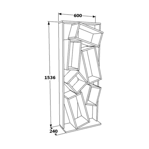 Bookcase Jamey pakoworld natural white 60x24x1536cm 2 Bookcase Jamey pakoworld natural-white 60x24x153,6cmIndoor furniture > Bookshelves