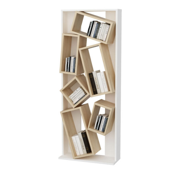 Bookcase Jamey pakoworld natural-white 60x24x153