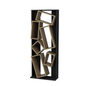 Bookcase Jamey pakoworld sonoma-black 60x24x153