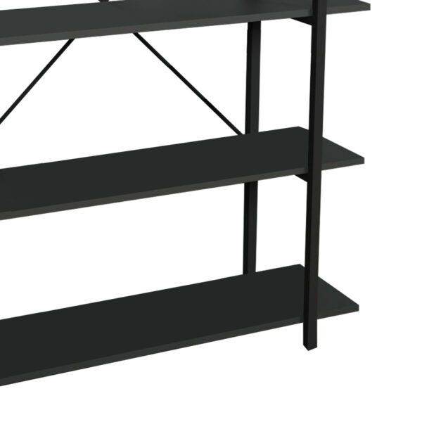 Bookcase Reson pakoworld anthracitemelamine black metal 120x34x180cm 2 Bookcase Reson pakoworld anthracitemelamine-black metal 120x34x180cmIndoor furniture > Bookshelves